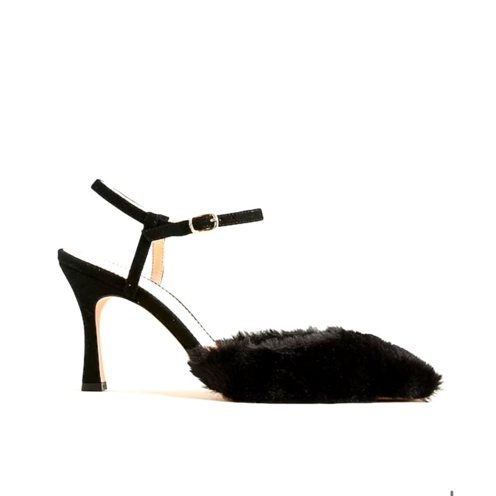 Jcrew Collection Elsie made-in-Italy faux-fur heels size 12